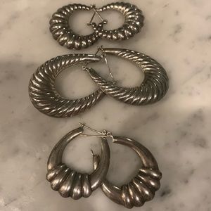 Lot of croissant sterling big earrings